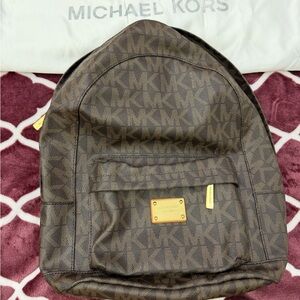PRE LOVED Michael Kors Signature Brown Backpack